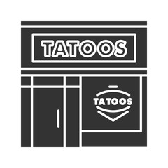 Tattoo studio facade glyph icon