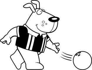Cartoon Dog Bowling