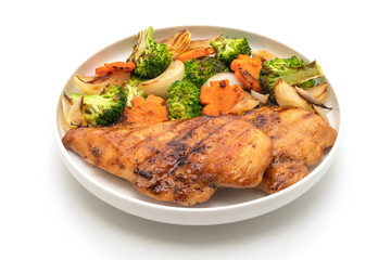 griled chicken breast steak with vegetable