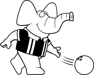 Cartoon Elephant Bowling