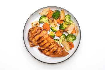 griled chicken breast steak with vegetable