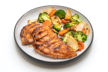 griled chicken breast steak with vegetable