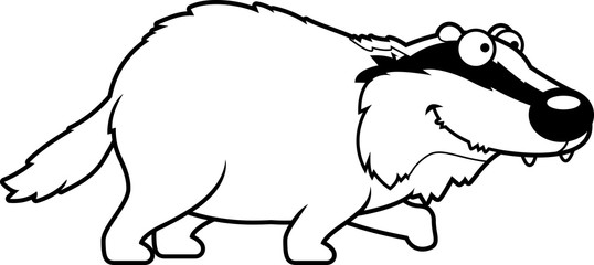Cartoon Badger Walking