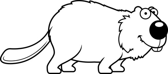 Cartoon Beaver Smiling