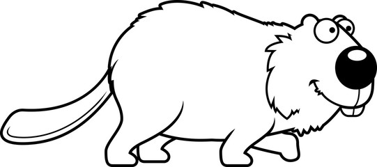 Cartoon Beaver Walking