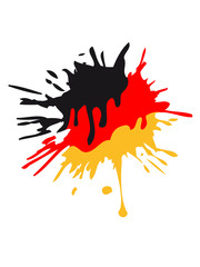 farbe klecks graffiti tropfen deutschland nation schwarz rot gold flagge design logo cool
