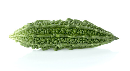 bitter melon, bitter gourd, bitter squash fruit isolated on white background