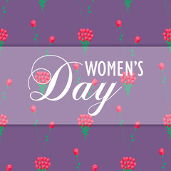 Womens Day Wrapping Paper Design with Red Flowers