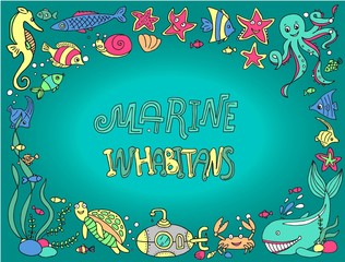 Naklejka premium illustrations marine inhabitans