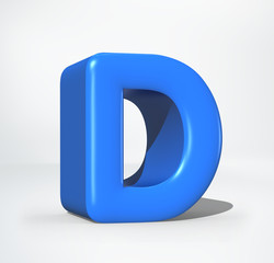 3D Letter D rendered type