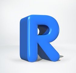 3D Letter R rendered type