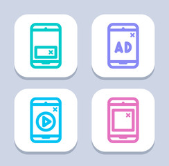 Mobile Ads - Neon Icons . A set of professional, pixel-perfect icons.