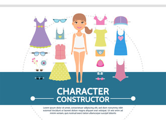 Flat Female Character Creation Round Concept