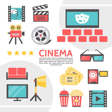 Flat Cinematography Icons Collection