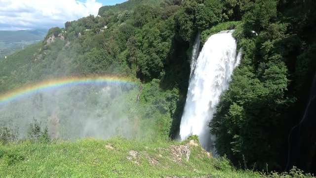 Marmore falls, Cascata delle Marmore, in Umbria, Italy. The tallest man-made waterfall in the world.