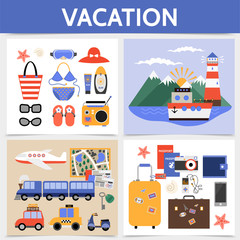 Flat Summer Vacation Square Concept