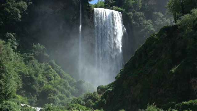Marmore falls, Cascata delle Marmore, in Umbria, Italy. The tallest man-made waterfall in the world.