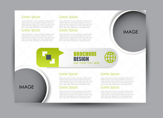 Flyer, brochure, billboard template design landscape orientation for education, presentation, website.  Green color. Editable vector illustration.