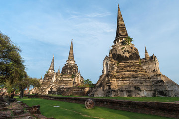 Fototapeta na wymiar The three pagoda of Wat Phra Sri Sanphet, Ayutthaya City, Thailand