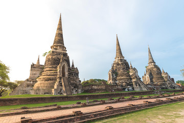 Fototapeta premium The three pagoda of Wat Phra Sri Sanphet, Ayutthaya City, Thailand