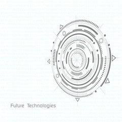 Mechanical scheme .Vector engineering drawing with circles .Future Technologies