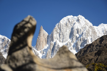 Beautiful scenery of, the finger of the lady, from the hills of Duiker, Hunza, Pakistan.