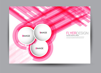 Flyer, brochure, billboard template design landscape orientation for education, presentation, website. Pink color. Editable vector illustration.