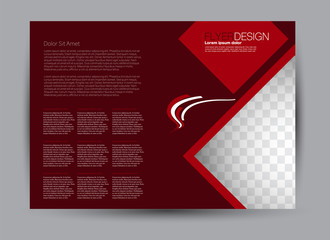 Flyer, brochure, billboard template design landscape orientation for education, presentation, website. Red color. Editable vector illustration.