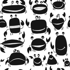 Funny friends crabs, seamless pattern for your design