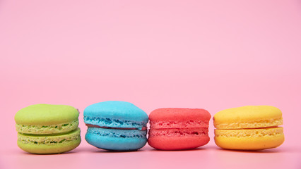 French macaroons with old vintage style present for sweet dessert on snack for happy meal and free time