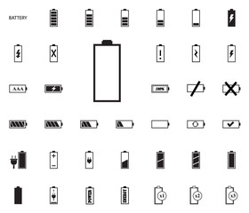 Battery vector illustration icons set.