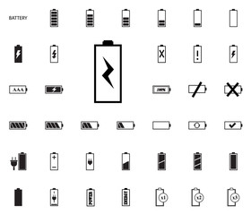 Battery vector illustration icons set.