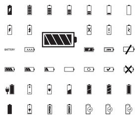 Battery vector illustration icons set.