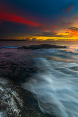 beautiful of sunset and sunrise landscape on Mentawai island.