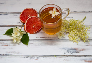 Herbal tea of jasmine flowers is very refreshing and healthy