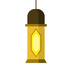 Gold Long Lantern Illustration Design