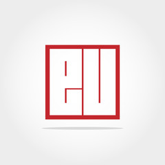 Initial Letter EU Logo Design
