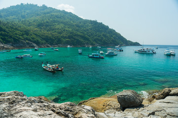 Racha Island in Phuket, Thailand. The most beautiful island in Phuket, amazing landscape and crystal sea water was attracted so many tourist to visit here.