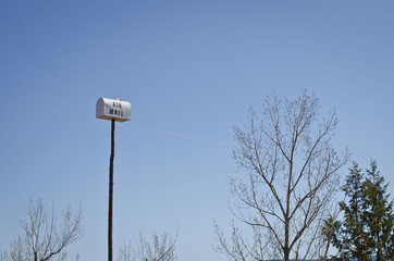 Air mail up in the sky waiting for the mail to arrive. 