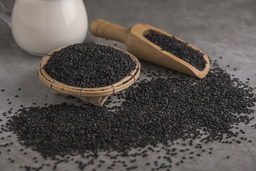 Soybean milk with black sesame