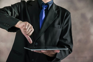 Businessman hand using mobile phone. Business technology, Social network,