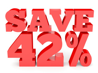 Forty two percent off. Discount 42 %.