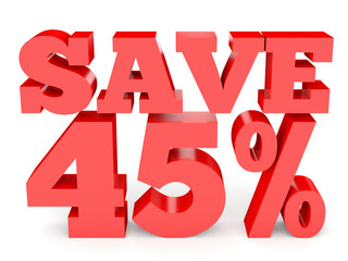 Forty five percent off. Discount 45 %.