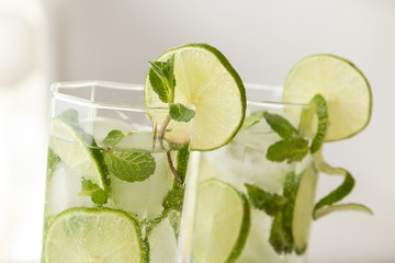 Icy mojito cocktails