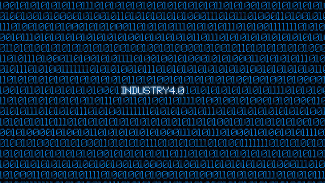 Industrial 4.0 Blue digital matrix bacgkground. Abstract background and Technology concept. Smart network connection and Internet of thing theme. Gear and World map background.