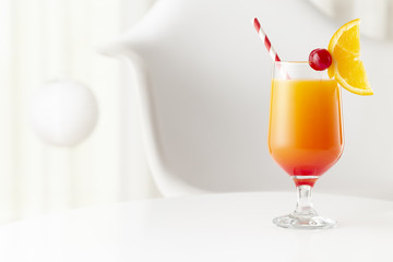 Tequila sunrise cocktail as a summer refreshment