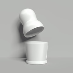Blank white nesting doll mockup, russian matryoshka, 3d rendering.