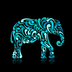Elephant ornate, sketch for your design