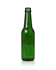Beer bottle on white background