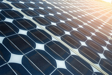 Solar panel on blue sky background, Alternative energy concept,Clean energy,Green energy.